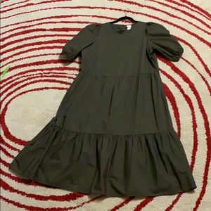 H&M long cotton khaki dress size S